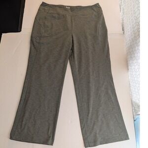 Duluth Trading Co Noga Pants Womens XL x 29 Olive Green Wide Leg Active Stretch